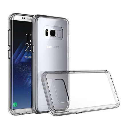 Buff Galaxy S8 ile Uyumlu Air Hybrid Kılıf Smoke Black
