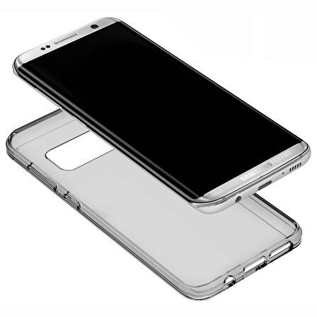 Buff Galaxy S8 ile Uyumlu Air Hybrid Kılıf Smoke Black