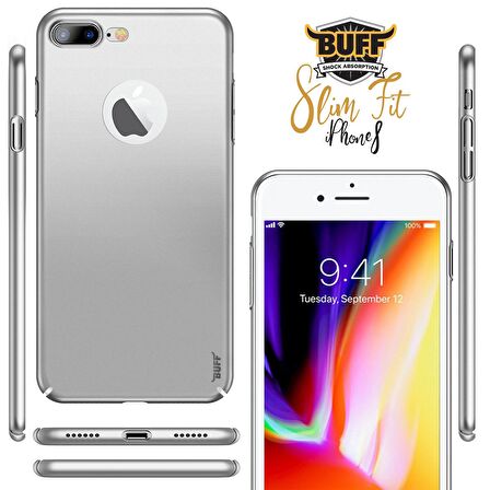 Buff iPhone 8 Plus ile Uyumlu Slim Fit Kılıf Silver