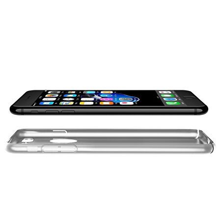 Buff iPhone 8 Plus ile Uyumlu Slim Fit Kılıf Silver