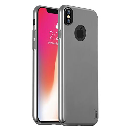 Buff iPhone X ile Uyumlu Slim Fit Kılıf Silver