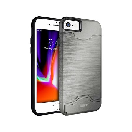 Buff iPhone 8/7 ile Uyumlu Slim Folder Kılıf Silver