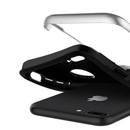 Buff iPhone 8 Plus ile Uyumlu New Armor Kılıf Silver