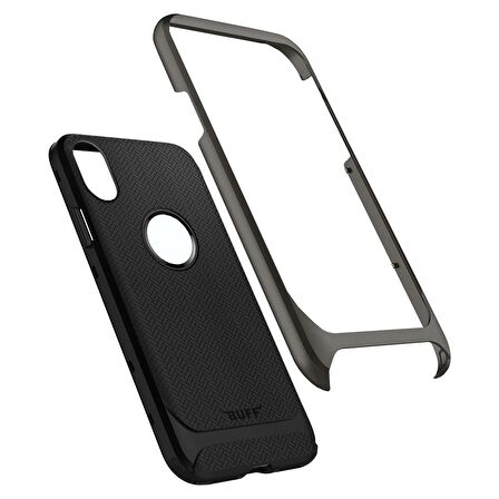 Buff iPhone X ile Uyumlu New Armor Kılıf Space Gray