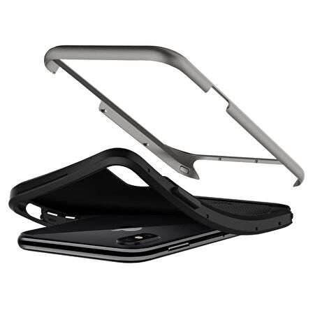 Buff iPhone X ile Uyumlu New Armor Kılıf Space Gray