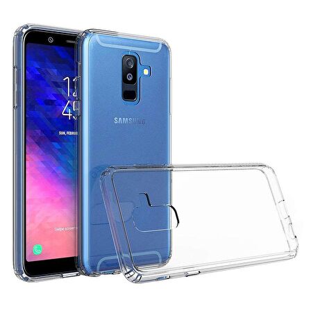 Buff Galaxy A6 Plus 2018 ile Uyumlu Air Hybrid Kılıf Crystal Clear