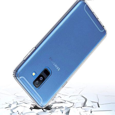 Buff Galaxy A6 Plus 2018 ile Uyumlu Air Hybrid Kılıf Crystal Clear