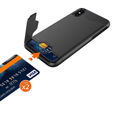 Buff iPhone Xs Max ile Uyumlu Slim Folder Black