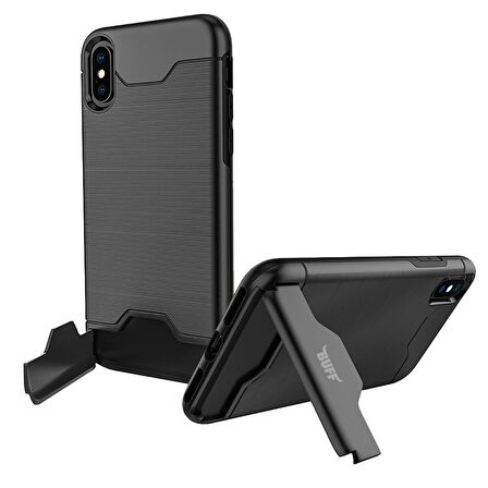 Buff iPhone Xs Max ile Uyumlu Slim Folder Black
