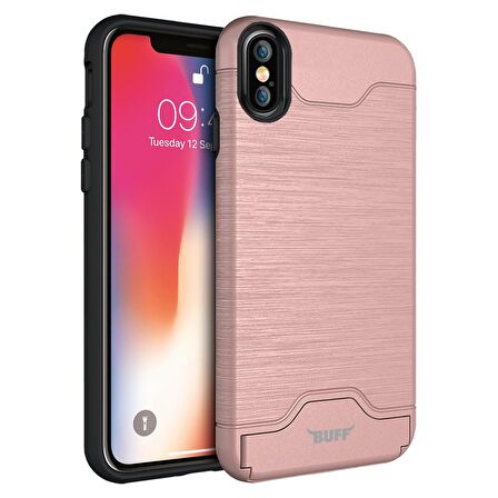 Buff iPhone Xs Max ile Uyumlu Slim Folder Rose Gold