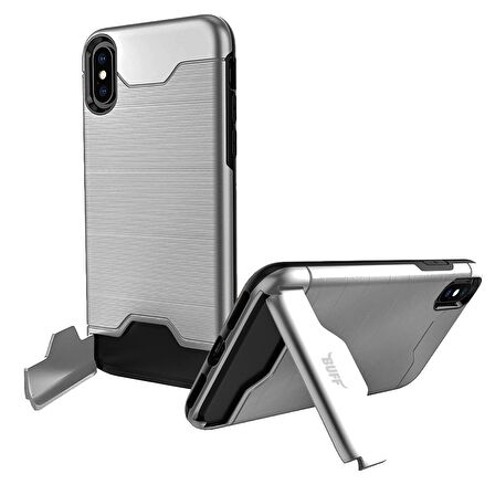 Buff iPhone Xs Max Slim Folder Silver