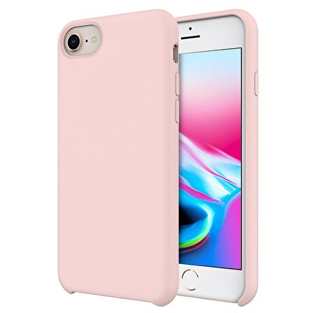 Buff iPhone 8/7 ile Uyumlu Rubber Fit Kılıf Pink Sand