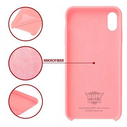 Buff iPhone Xs Max ile Uyumlu Rubber Fit Kılıf Pink Sand