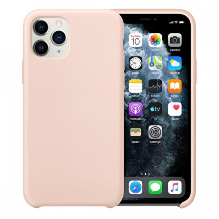 Buff iPhone 11 Pro Max ile Uyumlu Rubber Fit Kılıf Pink Sand