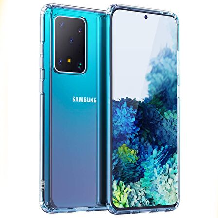 Buff Galaxy S20 Ultra ile Uyumlu Air Hybrid Kılıf Crystal Clear
