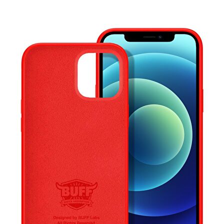 Buff iPhone 12 Mini ile Uyumlu Rubber Fit Kılıf Red