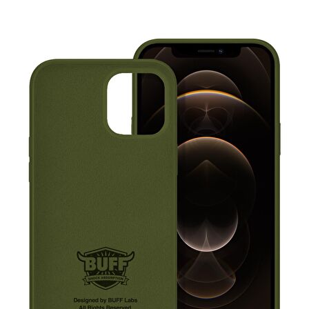 Buff iPhone 12 Pro Max ile Uyumlu Rubber Fit Kılıf Military Green