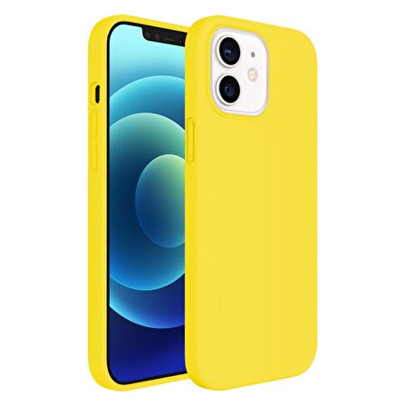Buff iPhone 12 Mini Rubber S Kılıf Yellow