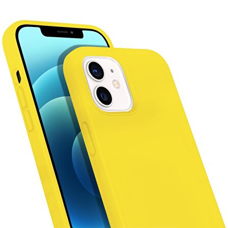 Buff iPhone 12 Mini Rubber S Kılıf Yellow