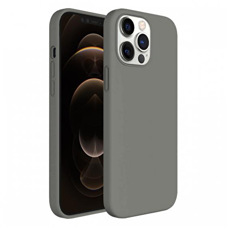 Buff iPhone 12 Pro Max ile Uyumlu Rubber S Kılıf Gray
