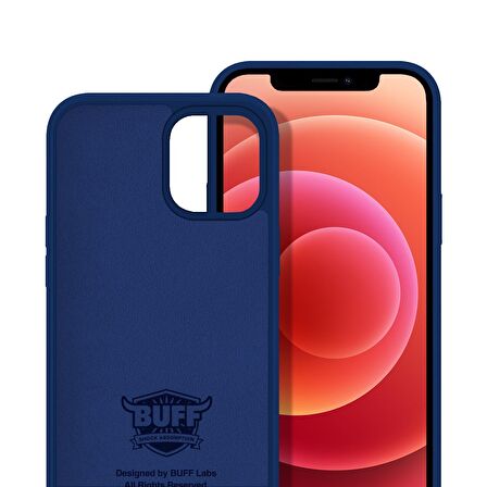 Buff iPhone 12 / 12 Pro ile Uyumlu Rubber S Kılıf Navy Blue