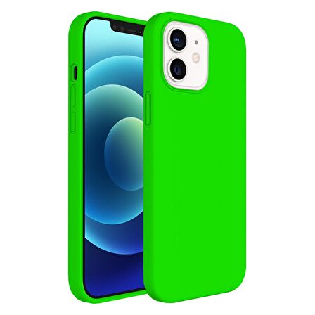 Buff iPhone 12 Mini Rubber S Kılıf Neon Green