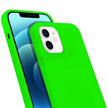 Buff iPhone 12 Mini Rubber S Kılıf Neon Green