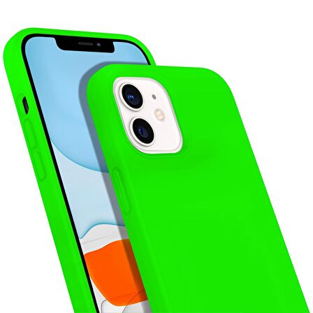 Buff iPhone 11 ile Uyumlu Rubber S Kılıf Neon Yeşil