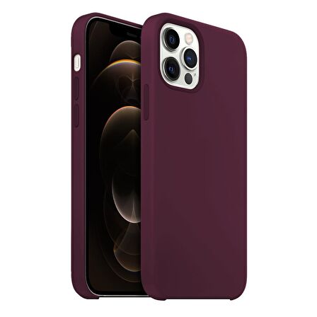 Buff iPhone 12 Pro Max Rubber Fit Kılıf Plum
