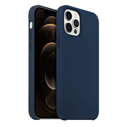 Buff iPhone 12 Pro Max Rubber Fit Kılıf Navy Blue