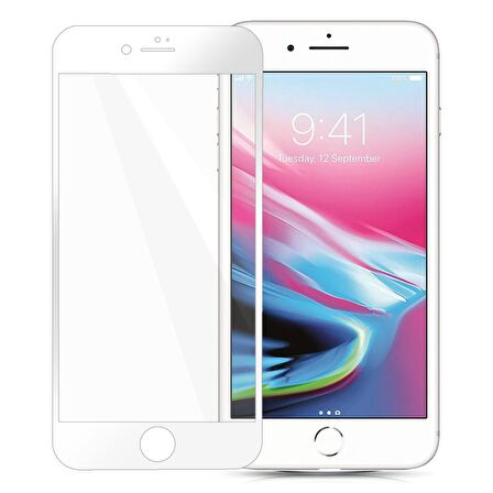 Blogy iPhone 8 / 7 ile Uyumlu Flexi 5D Ekran Koruyucu White