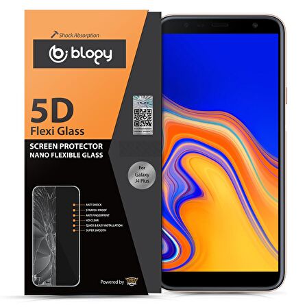 Blogy Galaxy J4 Plus 2018 ile Uyumlu Flexi 5D Ekran Koruyucu