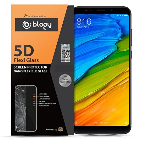 Blogy Redmi 5 Plus ile Uyumlu Flexi 5D Ekran Koruyucu