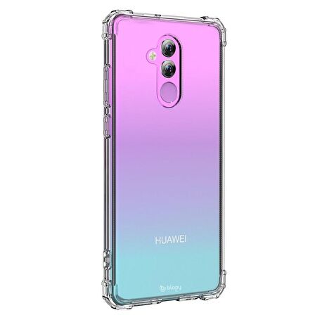 Blogy Mate 20 Lite ile Uyumlu Crystal Fit Kılıf Crystal Clear