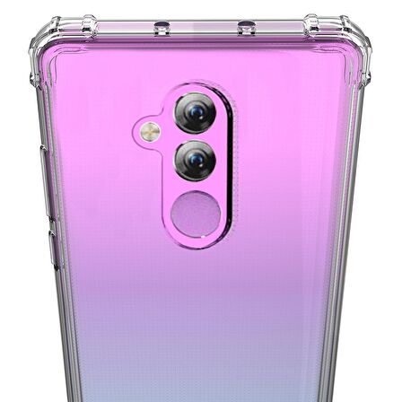 Blogy Mate 20 Lite ile Uyumlu Crystal Fit Kılıf Crystal Clear