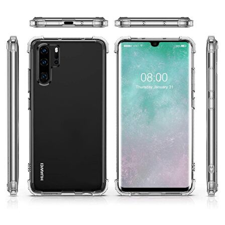 Blogy Huawei P30 Pro ile Uyumlu Crystal Fit Kılıf Crystal Clear