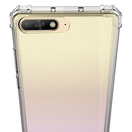 Blogy Huawei Y6 2018 ile Uyumlu Crystal Fit Kılıf Crystal Clear