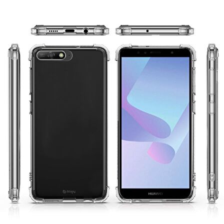 Blogy Huawei Y6 2018 ile Uyumlu Crystal Fit Kılıf Crystal Clear