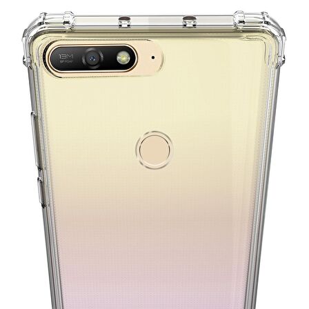 Blogy Huawei Y7 2018 ile Uyumlu Crystal Fit Kılıf Crystal Clear