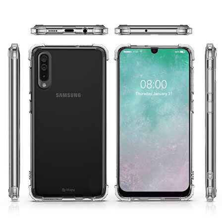 Blogy Galaxy A50 Crystal Fit Kılıf Crystal Clear