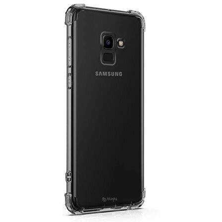 Blogy Galaxy A8 Crystal Fit Kılıf Smoke Black