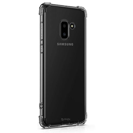 Blogy Galaxy J6 Plus Crystal Fit Kılıf Smoke Black