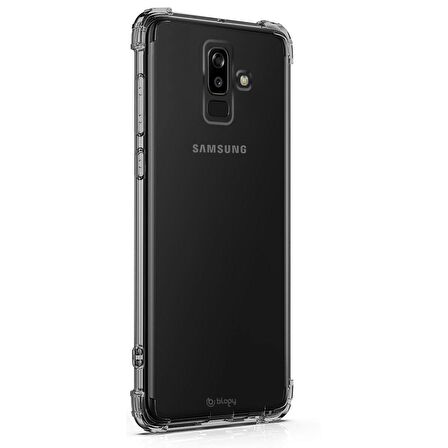 Blogy Galaxy J8 Crystal Fit Kılıf Smoke Black