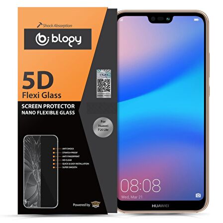 Blogy P20 Lite ile Uyumlu Flexi 5D Ekran Koruyucu