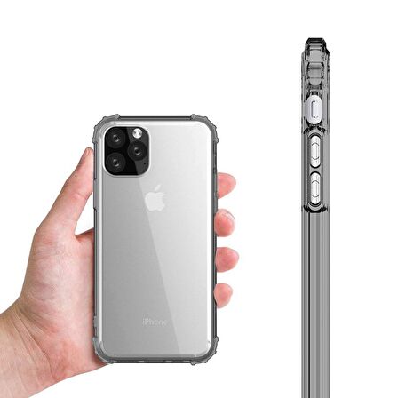 Blogy iPhone 11 Pro Max ile Uyumlu Crystal Fit Kılıf Smoke Black