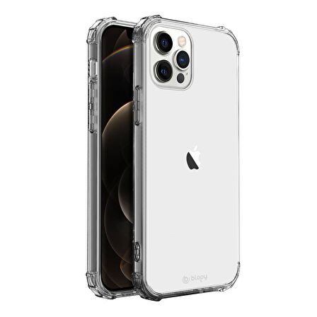 Blogy iPhone 12 Pro Max ile Uyumlu Crystal Fit Kılıf Crystal Clear