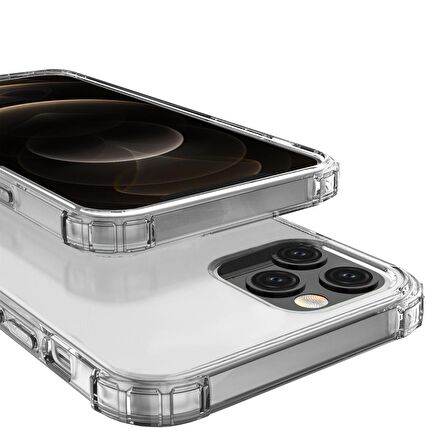 Blogy iPhone 12 Pro Max ile Uyumlu Crystal Fit Kılıf Crystal Clear