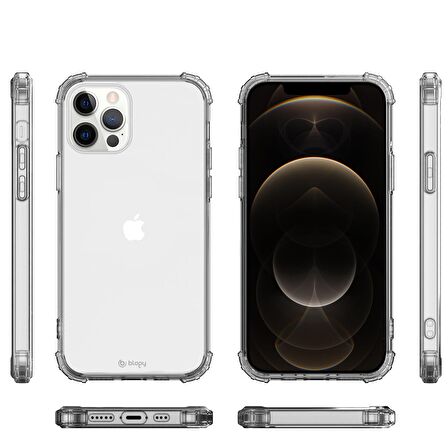 Blogy iPhone 12 Pro Max ile Uyumlu Crystal Fit Kılıf Crystal Clear