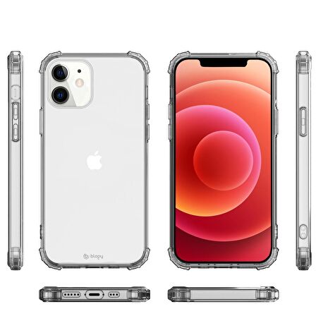 Blogy iPhone 12/ 12 Pro ile Uyumlu Crystal Fit Kılıf Crystal Clear