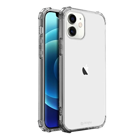 Blogy iPhone 12 Mini ile Uyumlu Crystal Fit Kılıf Crystal Clear
